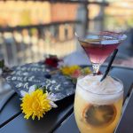 Zane Grey Bar balcony overlooking Historic Downtown Flagstaff from the Weatherford Hotel.