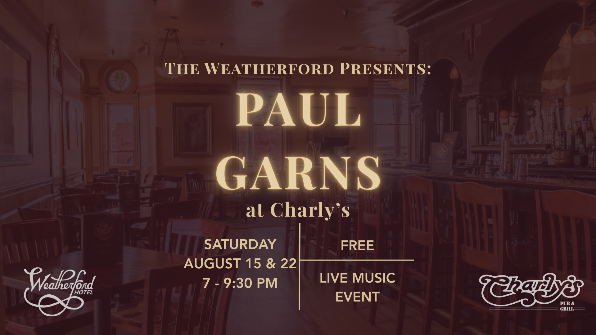 Paul Garns performing live at Charly's Pub & Grill inside the historic Weatherford Hotel in downtown Flagstaff